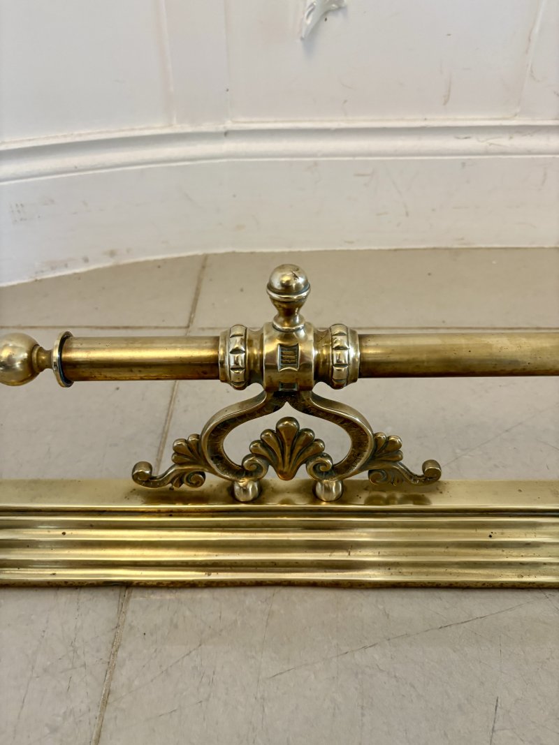 Antique Victorian Brass Fender - Image 8